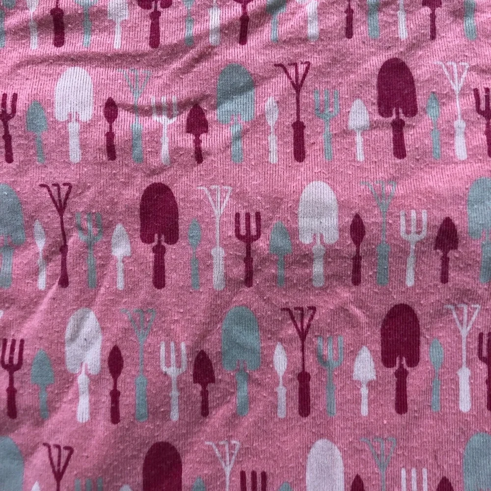 Kickee Pants Pink pajama set with garden tools 10